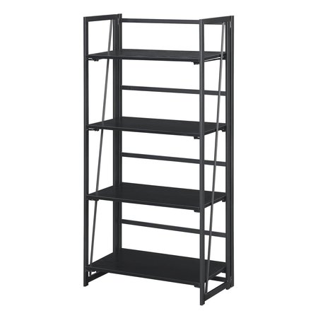 CONVENIENCE CONCEPTS Extra Folding 4 Tier Bookshelf, Black HI2540425